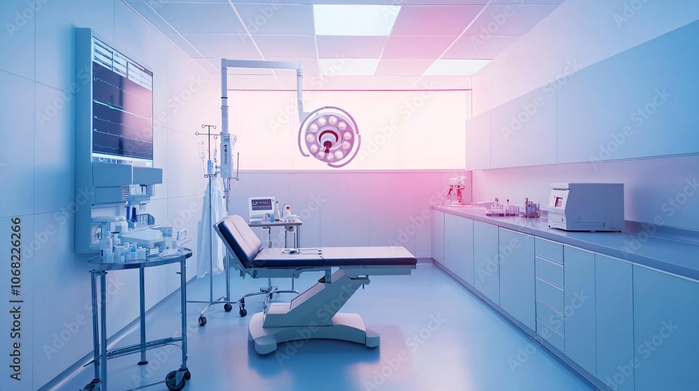 Poster modern diagnostic testing center enhances medical aesthetic features for improved patient experience