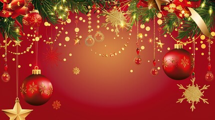  "A Magical Christmas Card Design: Festive Decorations Adorning the Page, Inviting You to Fill the Blank Space with Your Warm Wishes and Memories"