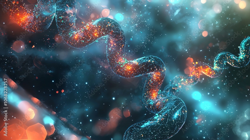 Poster Explore the fascinating world of health screening visualizations in abstract style to understand complex biological structures