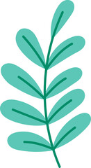 Botanical element branch in purple color vector flat illustration.