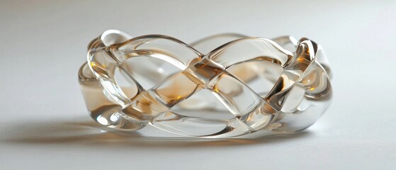 A clear band with a gold banded design