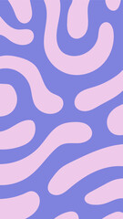 Purple 1920x1080 background with liquid abstract shapes. Modern geometric backdrop with curvy squiggles. Pink wavy fluid texture for social media and wallpaper. Vector illustration