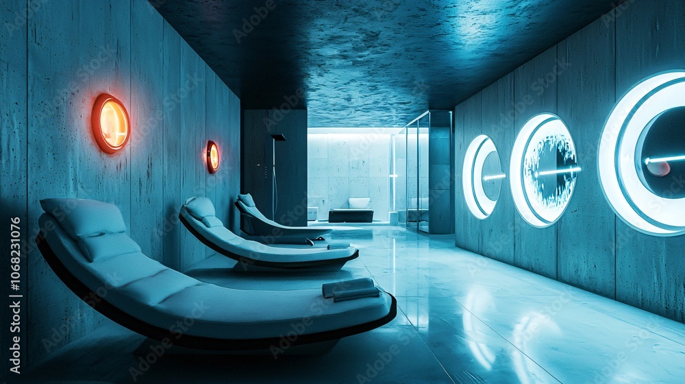 Poster experience serenity wellness tracking facility showcases minimalist design for optimal relaxation an