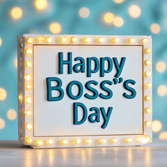 Happy Boss's Day Light Box with Bokeh Lights