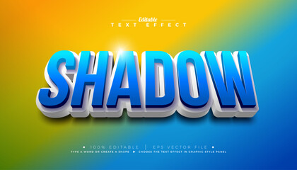 3D Text Effect Design. Editable and Scalable Vector Graphic Style Effect with Shadow. Blue and White Typography Lettering on Gradient Background. Premium Illustration Template for Greeting Card, Flyer