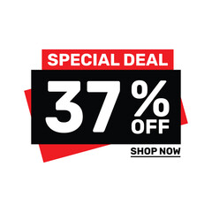 Special deal 37 off price marketing blue color design.