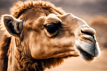 Obraz premium Close-up View of Camel Face