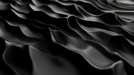 Obraz premium The image is a close up of a black fabric with a wave pattern