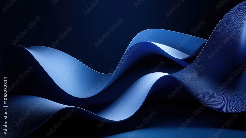 Canvas Prints the image is a blue wave with white lines