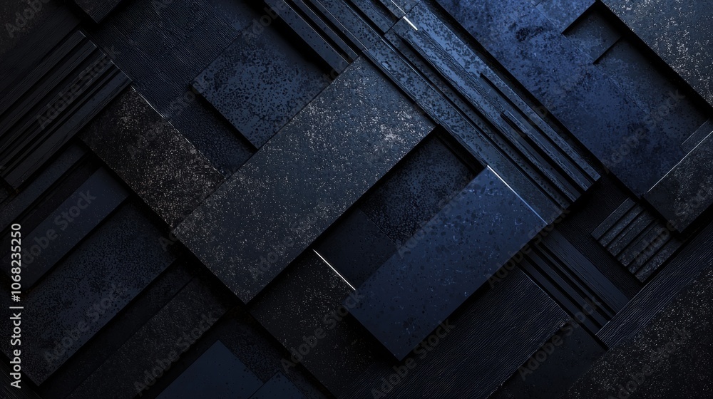 Poster a black and white image of a pattern of squares and rectangles