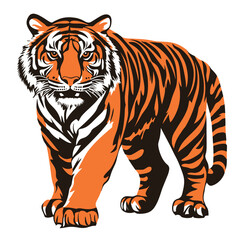 Obraz premium Tiger on a white background. Vector illustration of a tiger. 