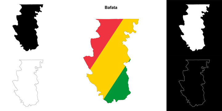 Bafata region outline map set