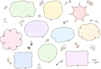 手描き風吹き出しのベクター素材イラスト