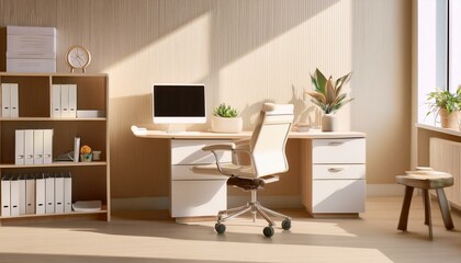 Modern beige doctor office interior