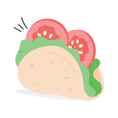 Mexican food, well designed icon of taco
