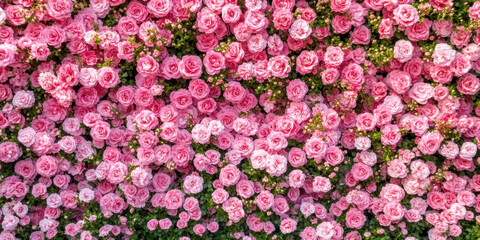 vibrant background full of pink roses creates stunning visual display, evoking feelings of romance and beauty. This floral arrangement is perfect for various occasions