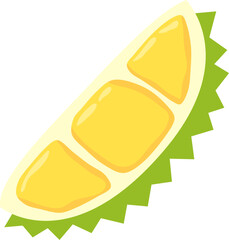 Hand drawn durian fruit vector flat illustration