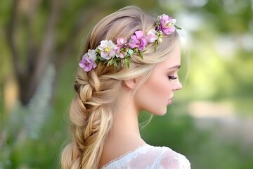 Naklejka premium Enhance your look with floral hair accessories