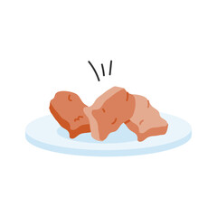 Trendy hand drawn icon of chicken nuggets