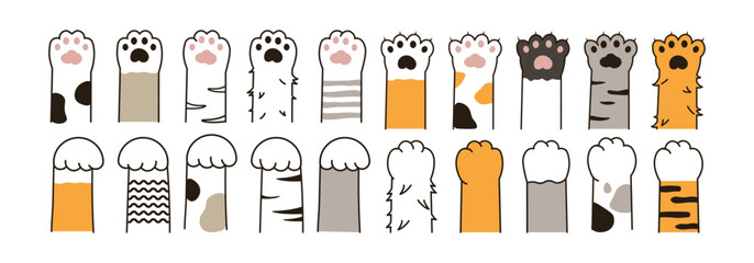 Set of cat paws, design for icon or stickers