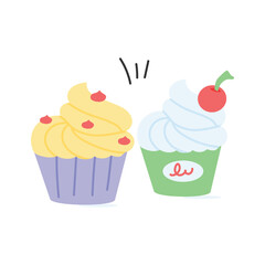 Sweet cupcake with frosting, ideal for desserts and celebrations