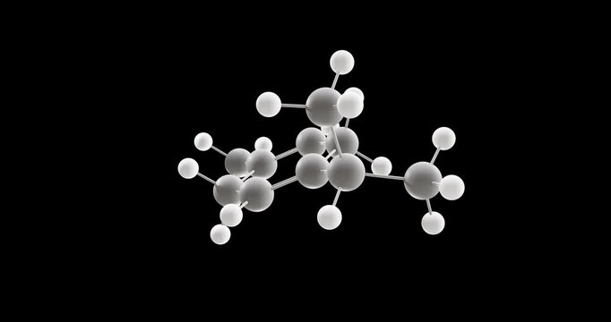 gamma-terpinene molecule, rotating 3D model of terpinene, looped video on a black background