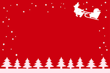 クリスマスフレームシルエット赤