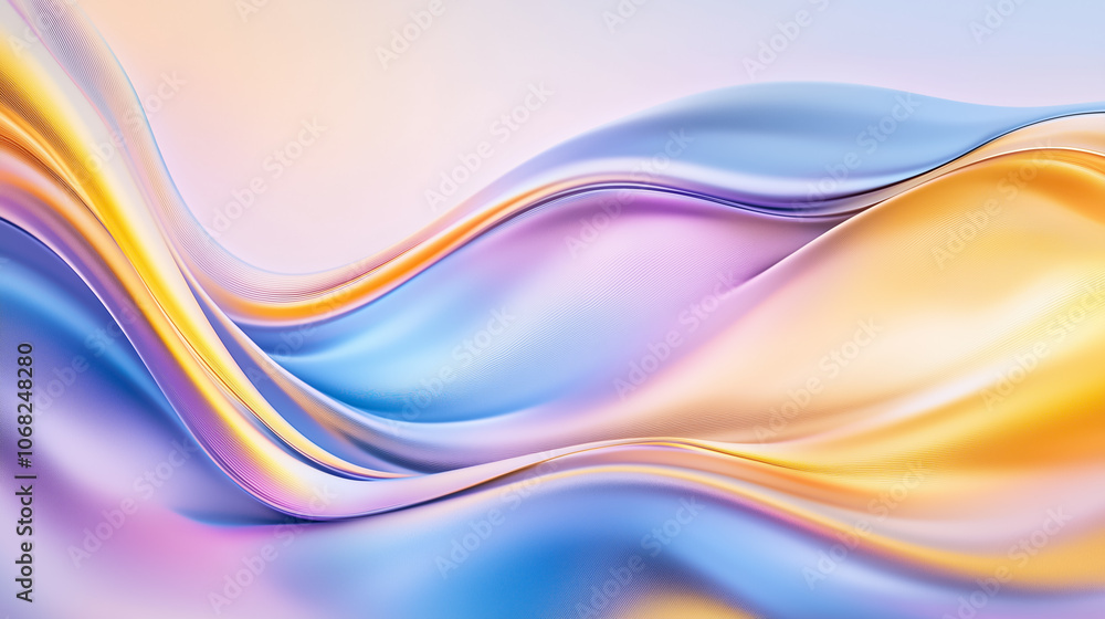 Poster soft waves of pastel colors undulate gently, creating a soothing and calming visual experience