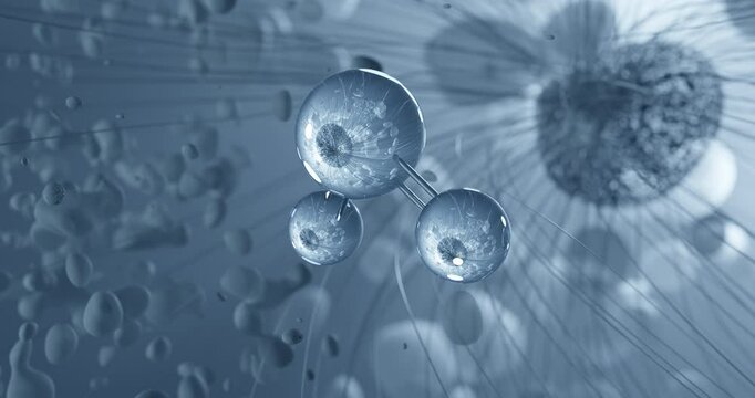 Silicon dioxide rotating molecular 3d structure ball-and-stick model, looped video silica