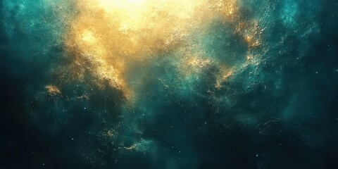 Fototapeta premium Cosmic Abstract Art with Golden Highlights and Blues