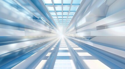 Obraz premium Geometric Blue and White Perspective Background - a striking and contemporary visual. The geometric patterns create depth and interest, making it ideal for modern design projects.