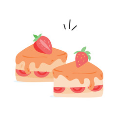 Dessert, sweet, bakery, delicious slice of cake vector design