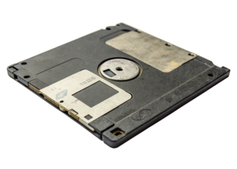 old floppy disk isolated on white background