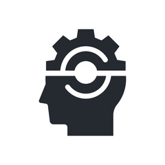 Artificial intelligence icon. Vector illustration. Symbol of innovation, technology and machine learning.