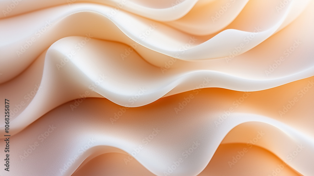 Poster soft layers in beige and cream create gentle waves, beautifully highlighted to enhance texture and c