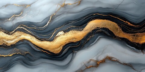 Obraz premium Elegant Abstract Gray and Gold Marble Texture