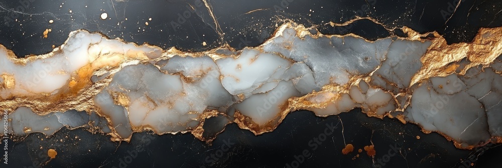 Poster elegant marble texture with gold accent