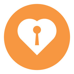 Keyhole icon. Silhouette of keyhole icon symbol with heart. Keyhole icon isolated on white background. Door, lock, key flat simple stylish symbol. Vector illustration.