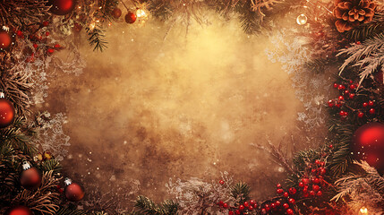Elegant Christmas background with ornaments and festive decorations