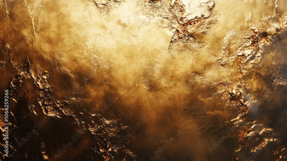 Aufkleber abstract golden metallic texture with smooth, shiny, and reflective surfaces, creating a rich, luxur