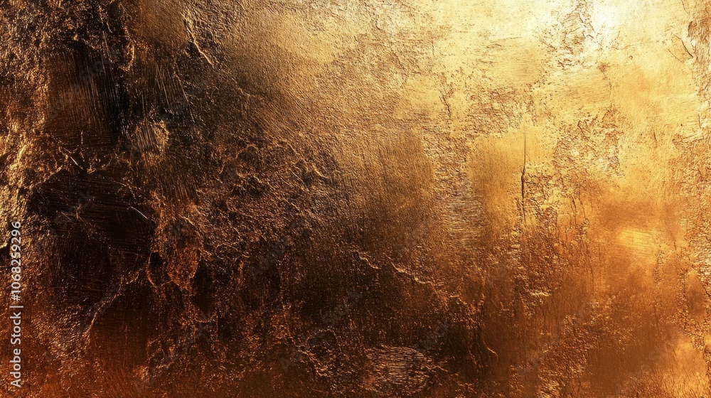Aufkleber abstract golden metallic texture with smooth, shiny, and reflective surfaces, creating a rich, luxur