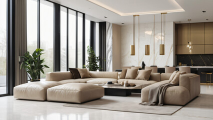 Fototapeta premium modern living room with sofa