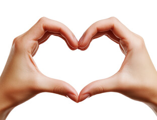 Obraz premium Woman hands showing heart gesture isolated on transparent background