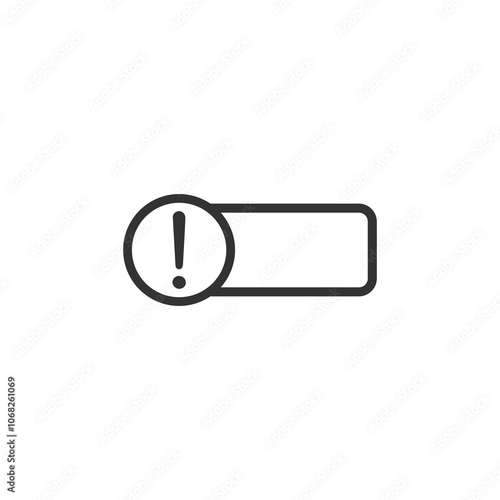 Poster exclamation mark with frame for your text icon isolated on transparent background
