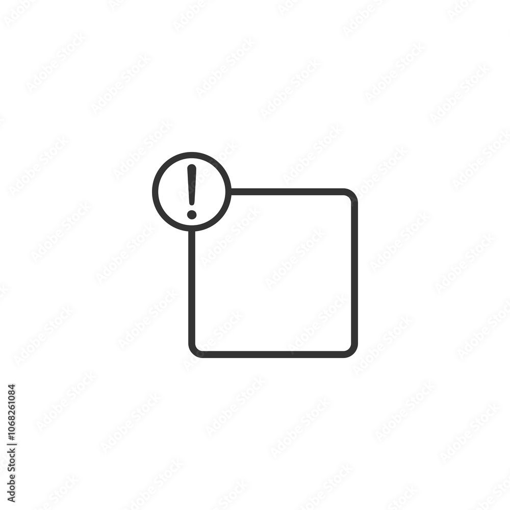 Poster exclamation mark with frame for your text icon isolated on transparent background