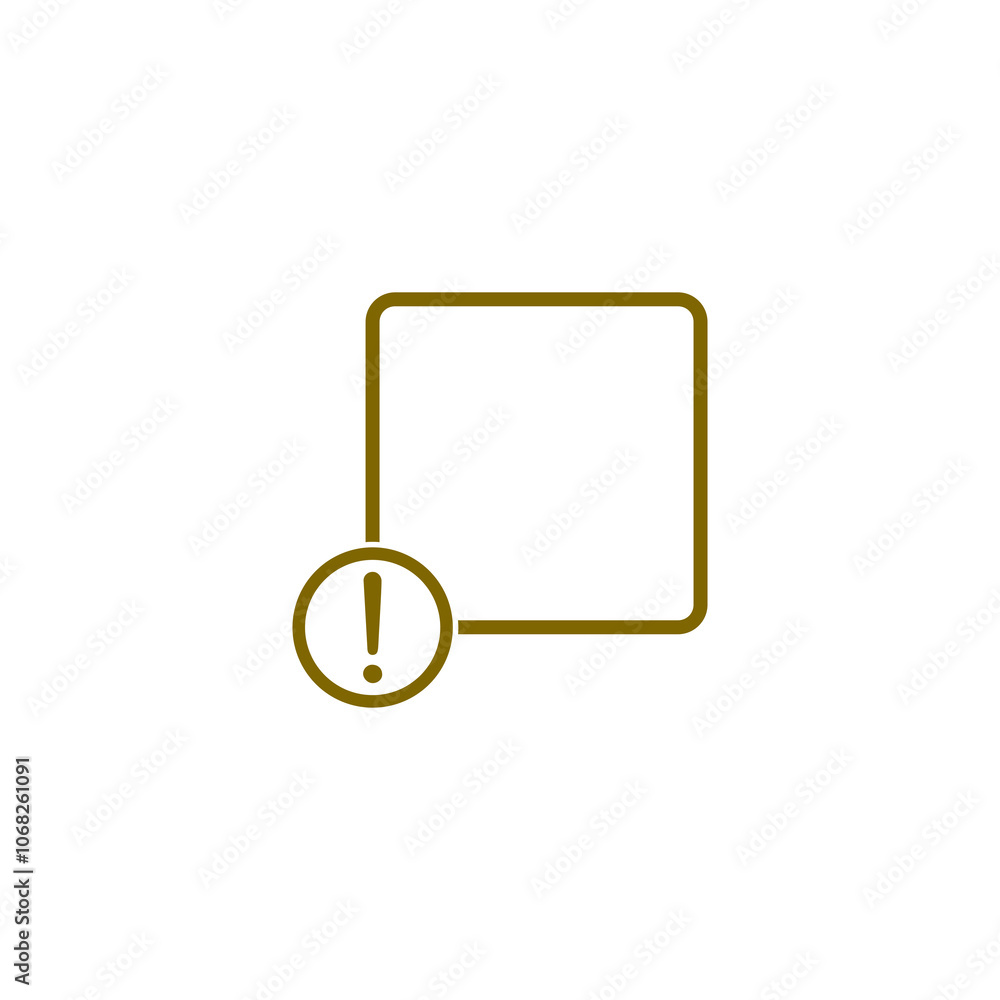 Poster exclamation mark with frame for your text icon isolated on transparent background