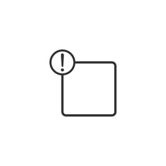 Exclamation mark with frame for your text icon isolated on transparent background