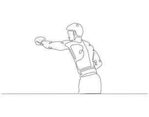 Continuous one line drawing of boxers. One line drawing illustration of boxing athlete. Sports, workout concept single line. Editable outline