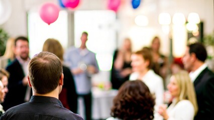 Client Appreciation Event Blur - Blurred view of a gathering held to celebrate client relationships.