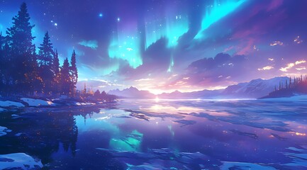 Aurora night sky